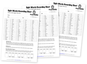 Simply Reading Sight Words Test Sheets